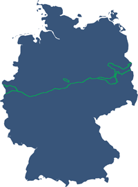 Benrathská a Uerdingenská linie na mapě Německa