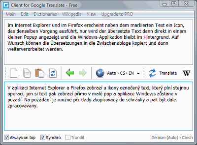Google Translate jako aplikace Windows