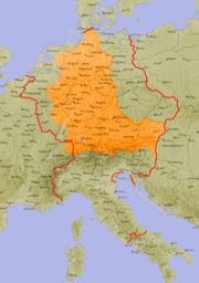 Německé jazykové území ve Svaté říši římské v 10. století
