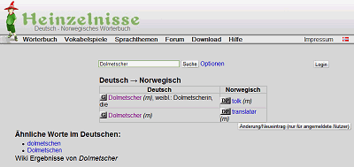 Heinzelnisse – norský slovník online