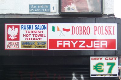 Polské nápisy v Dublinu