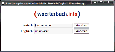 Okno výslovnosti ve slovníku woerterbuch.info